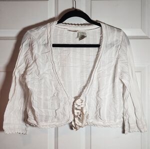 White Stag White Tie Front Crop Top M